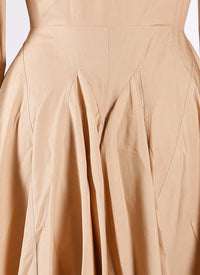 Robe à manches longues en popeline japonaise - Nude