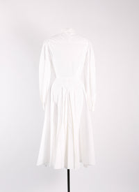 Robe chemise longue en popeline japonaise - Blanc