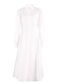 Robe chemise longue en popeline japonaise - Blanc