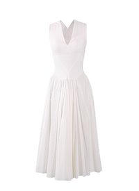 Robe brodée sans manches - Blanc
