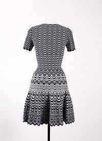 Mesh Vagues short-sleeved dress - Night & White