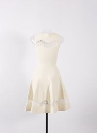 Robe sans manches en dentelle - Blanc