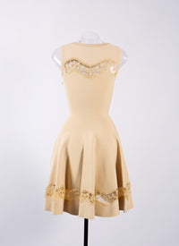 Robe sans manches en dentelle - Beige Clair
