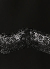 Tunique sans manches en dentelle - Noir