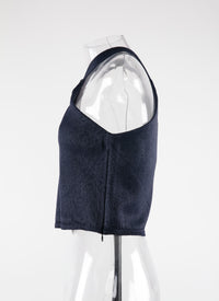 Top sans manches en rafia - Nuit