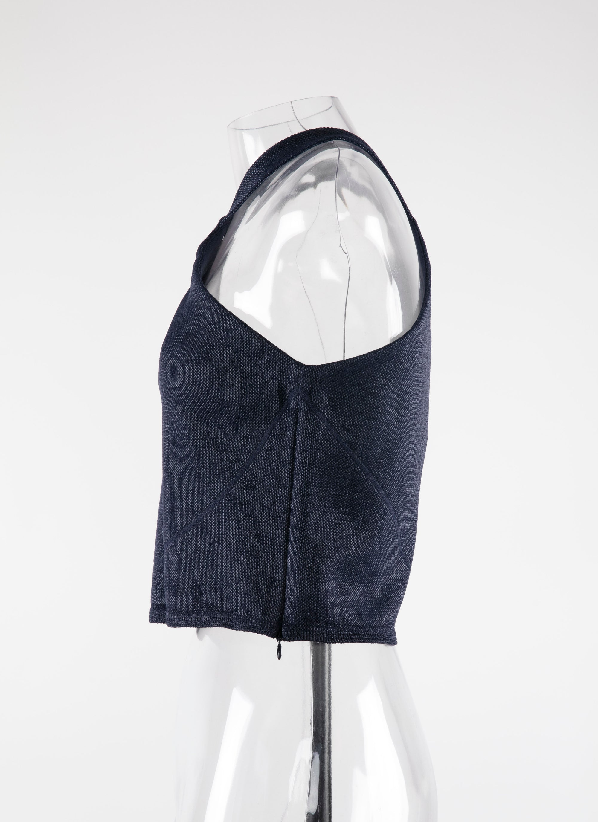 Top sans manches en rafia - Nuit