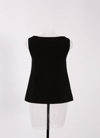Fringed sleeveless tunic - Black