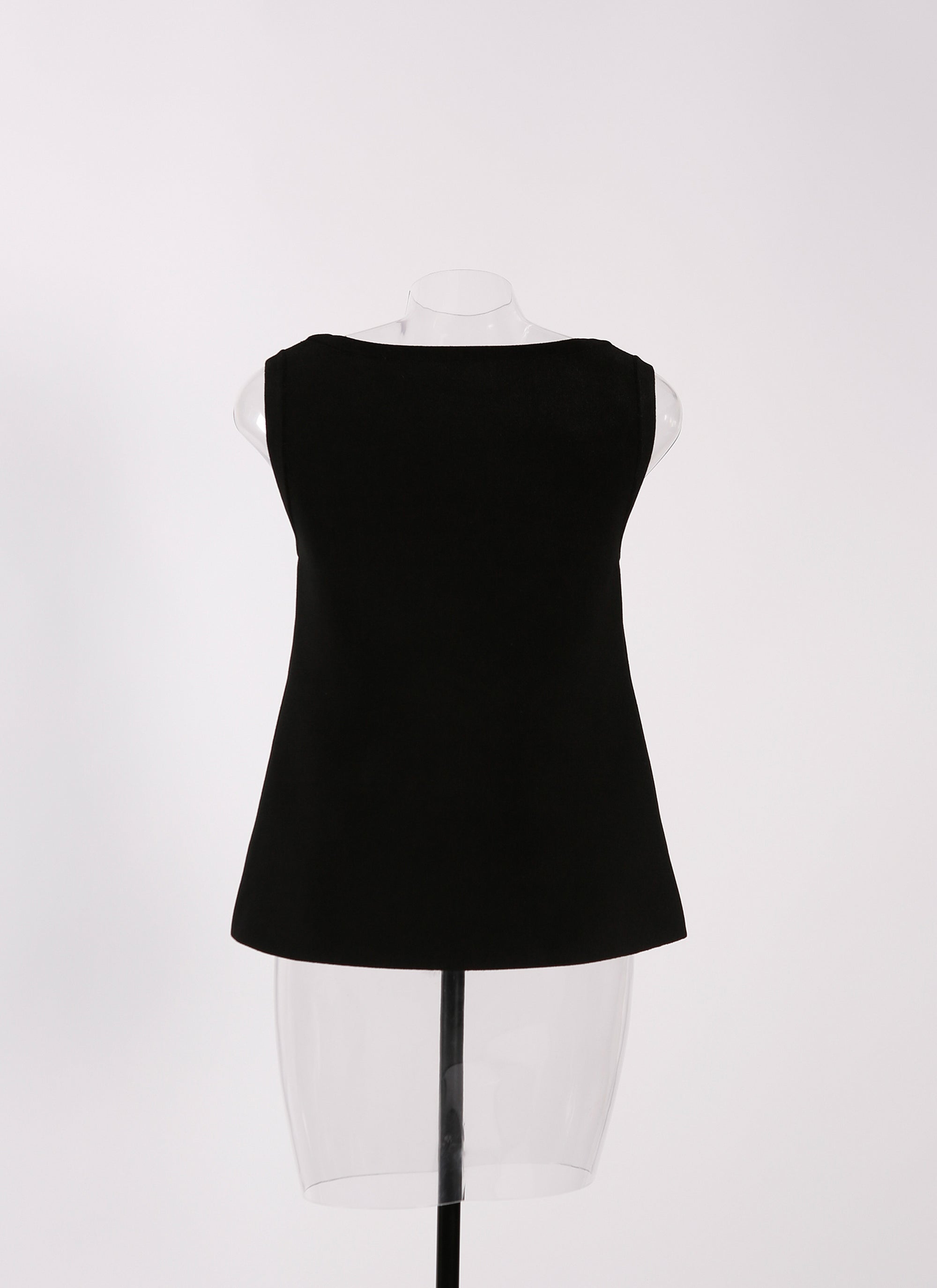 Fringed sleeveless tunic - Black