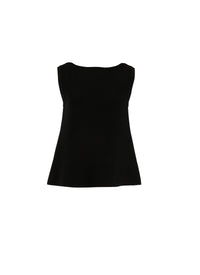Fringed sleeveless tunic - Black