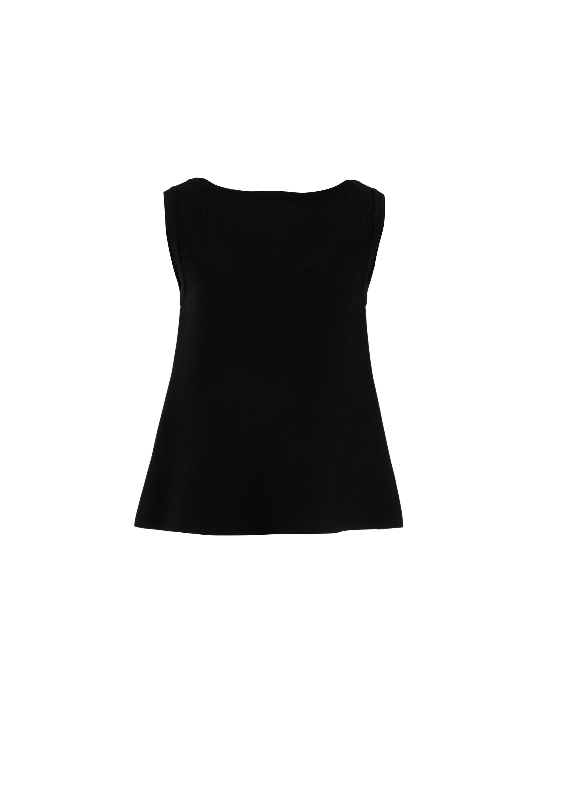 Fringed sleeveless tunic - Black