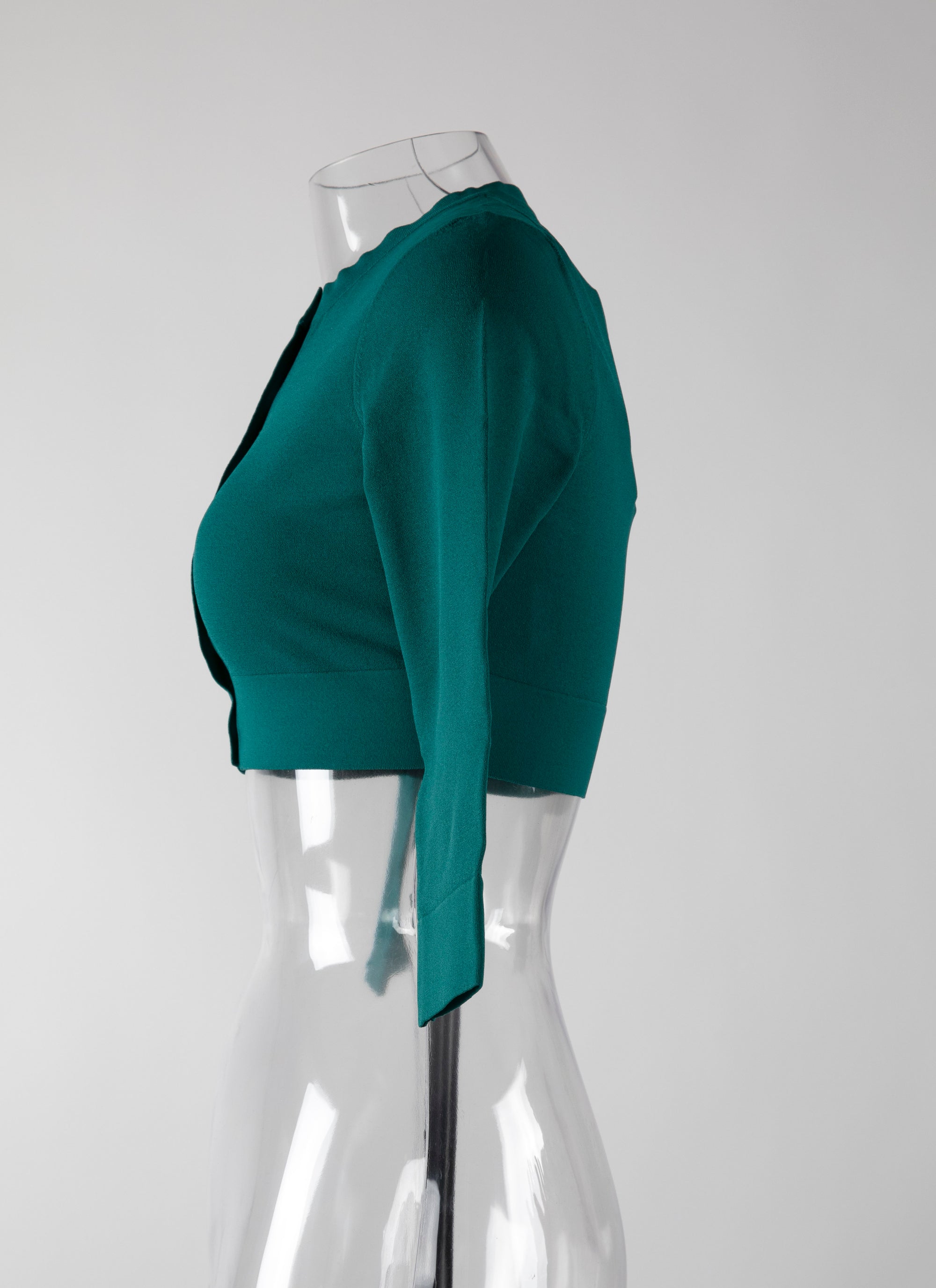 Cardigan à manches 3/4 en maille - Vert Marin