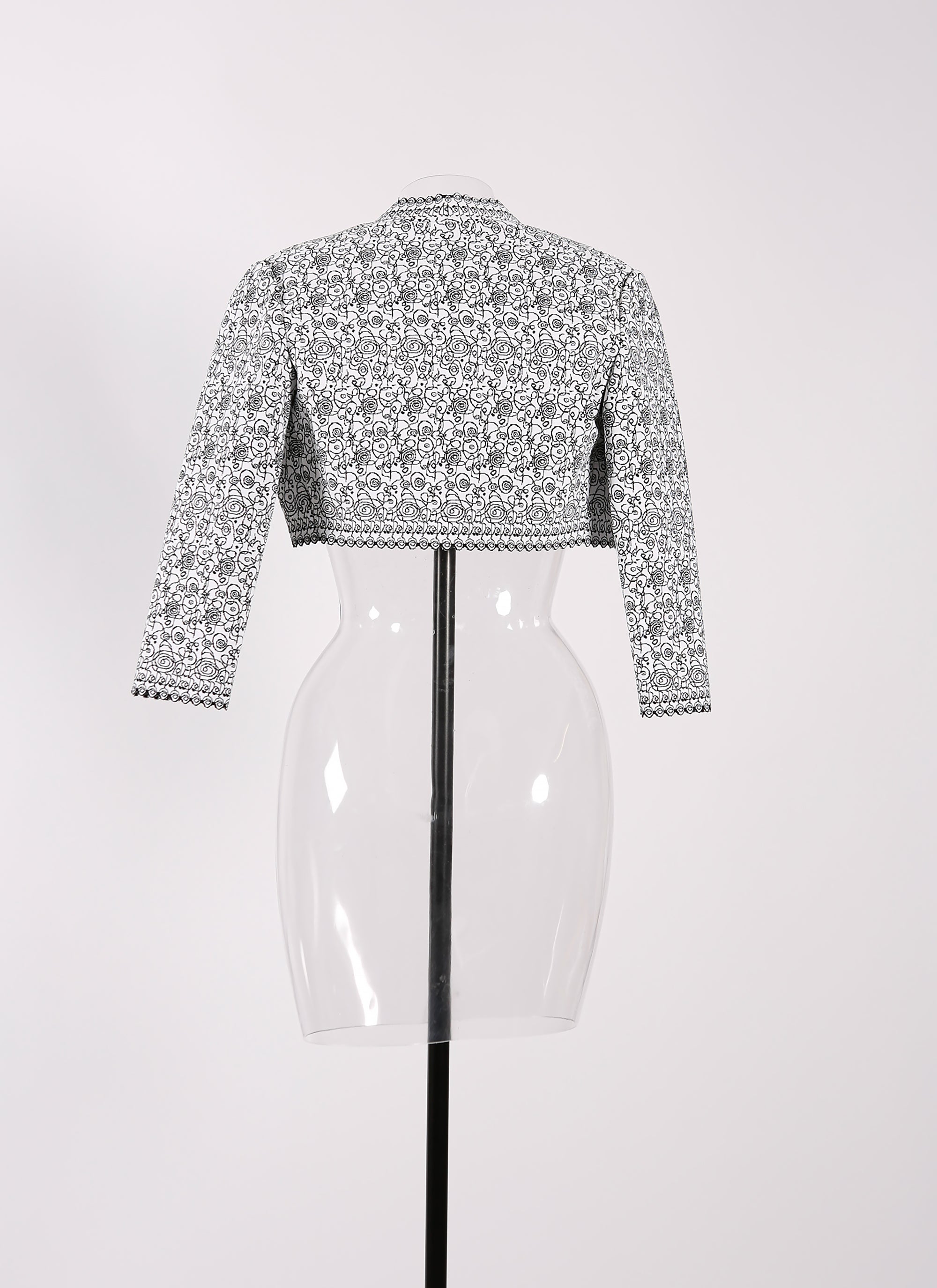 Cardigan à manches 3/4 Labyrinth en maille - Blanc & Noir