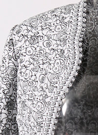 Cardigan à manches 3/4 Labyrinth en maille - Blanc & Noir