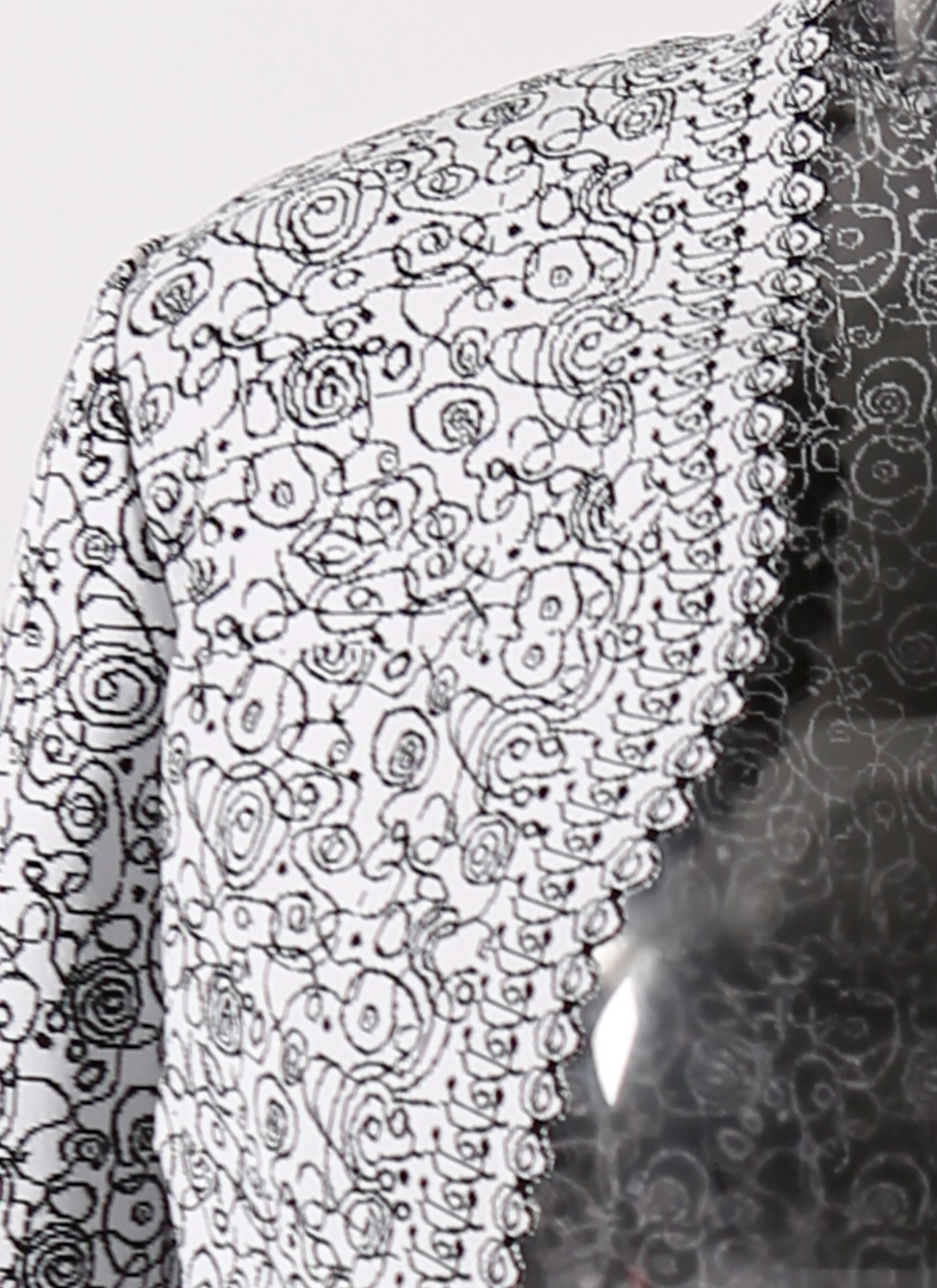 Cardigan à manches 3/4 Labyrinth en maille - Blanc & Noir