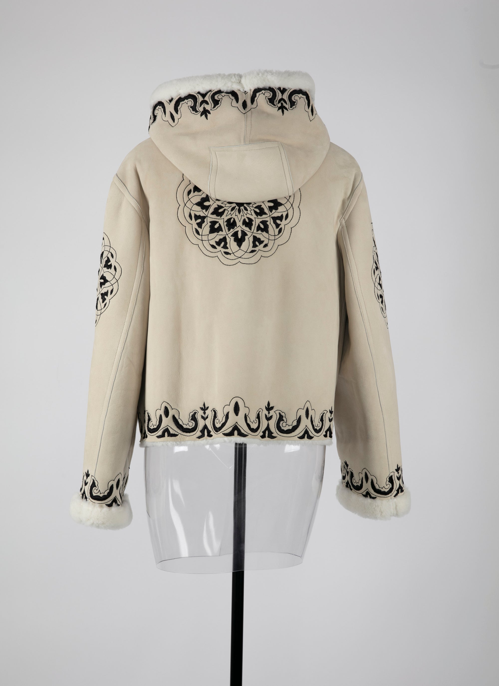 Blouson en cuir suede - Blanc Nacre