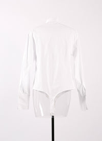 Japanese poplin body shirt - White