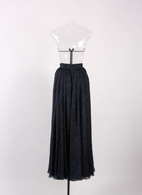Silk floral skirt - Russian Blue
