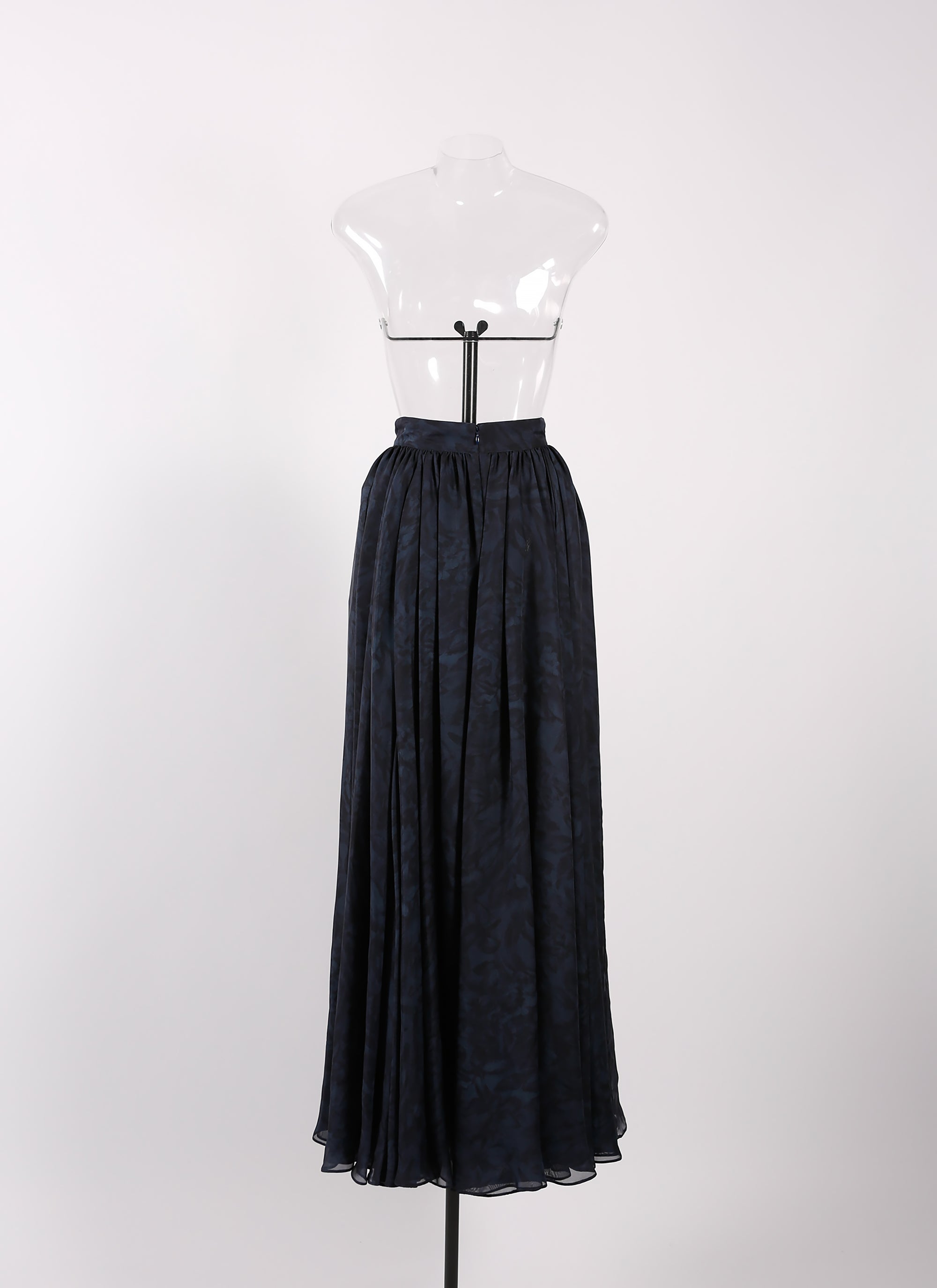 Silk floral skirt - Russian Blue