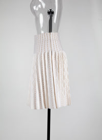Wool Charmille skirt - White & Sand