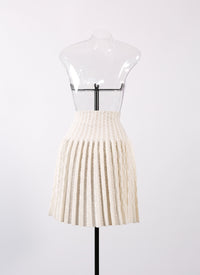 Wool Charmille skirt - White & Sand