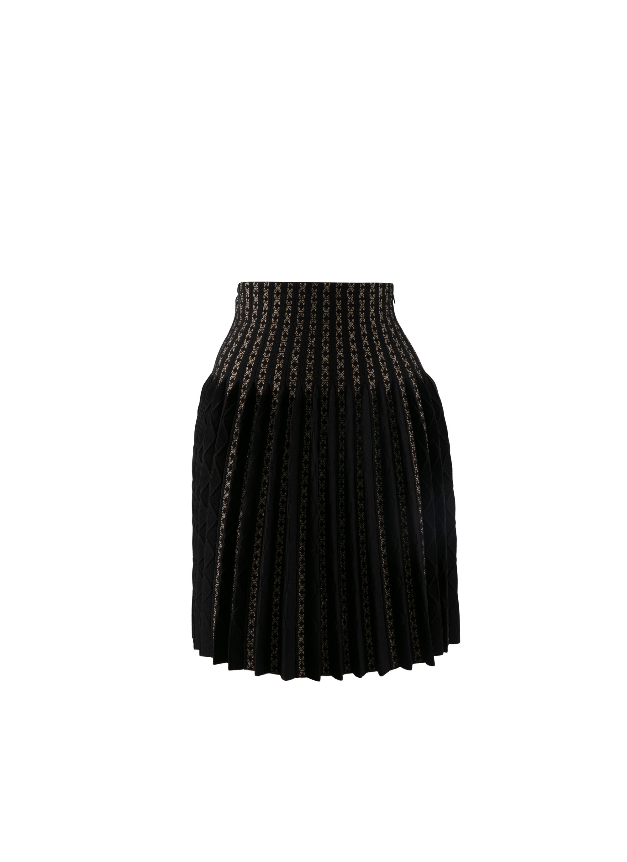 Wool Charmille skirt - Black & Gold
