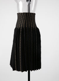 Wool Charmille skirt - Black & Gold