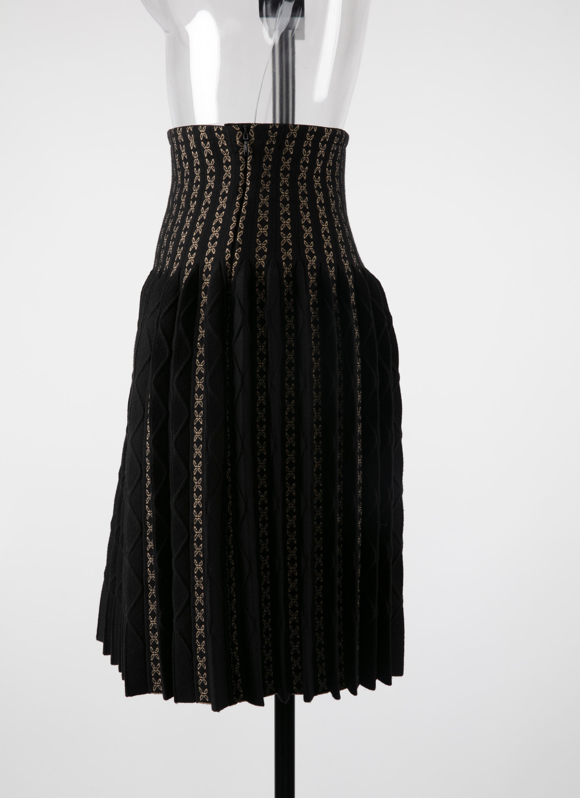 Wool Charmille skirt - Black & Gold