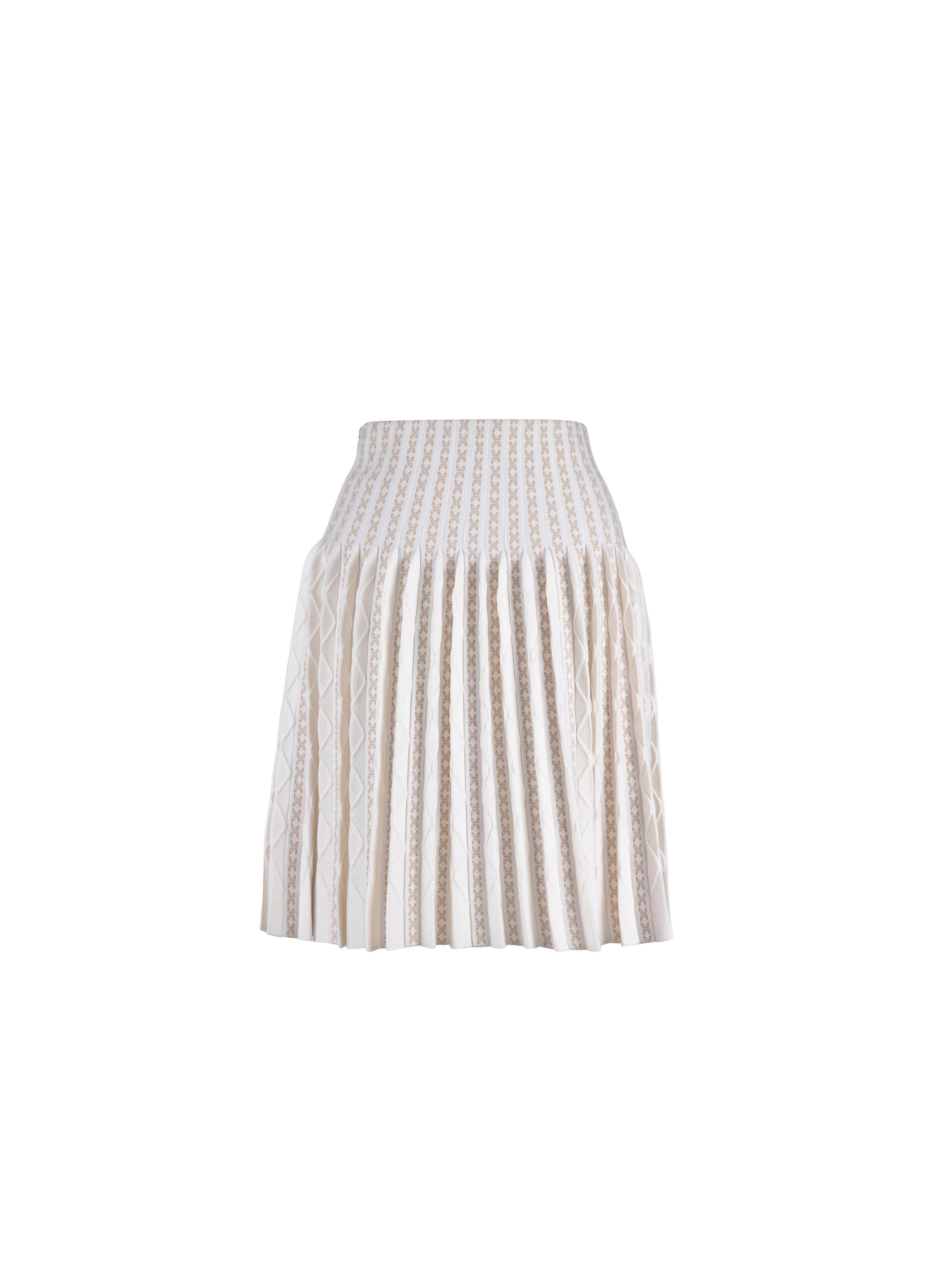 Wool Charmille skirt - White & Sand
