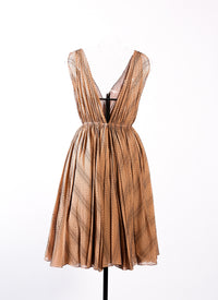 Silk Boa sleeveless dress - Flesh & Black