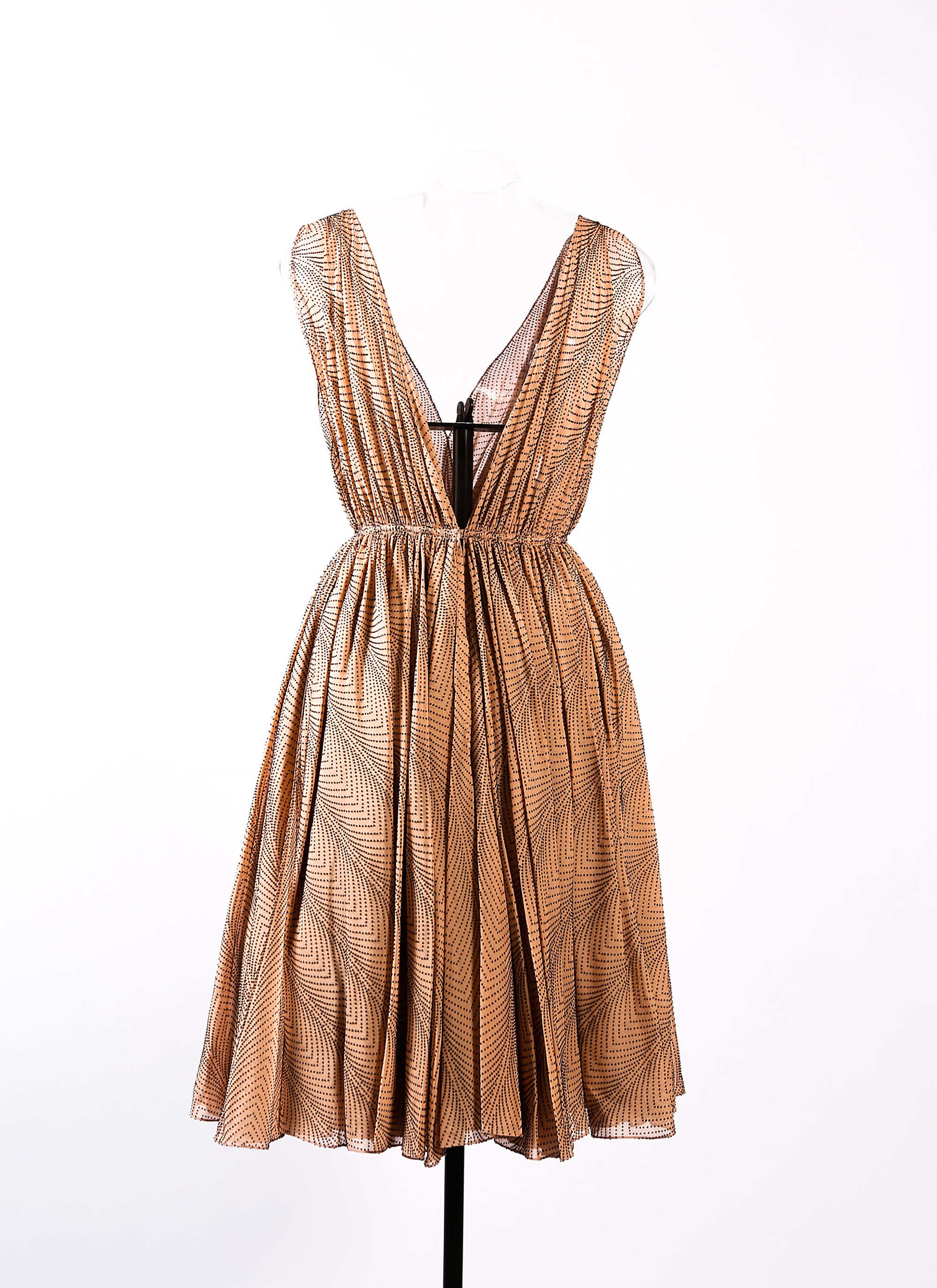 Silk Boa sleeveless dress - Flesh & Black