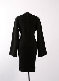 Ingenue wool long sleeve dress - Black