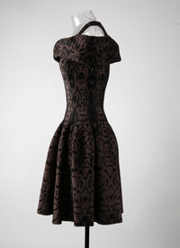 Pantera sleeveless short dress - Black & Brown