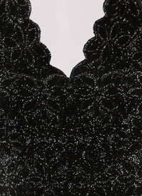 Robe sans manches Patio en maille - Noir & Argent