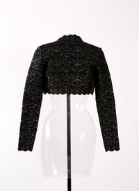 Bolero à manches longues Patio - Noir & Argent