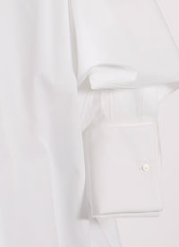 Wide-sleeved Japanese poplin shirt - White