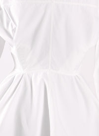 Chemise cintrée et plissée en popeline japonaise - Blanc
