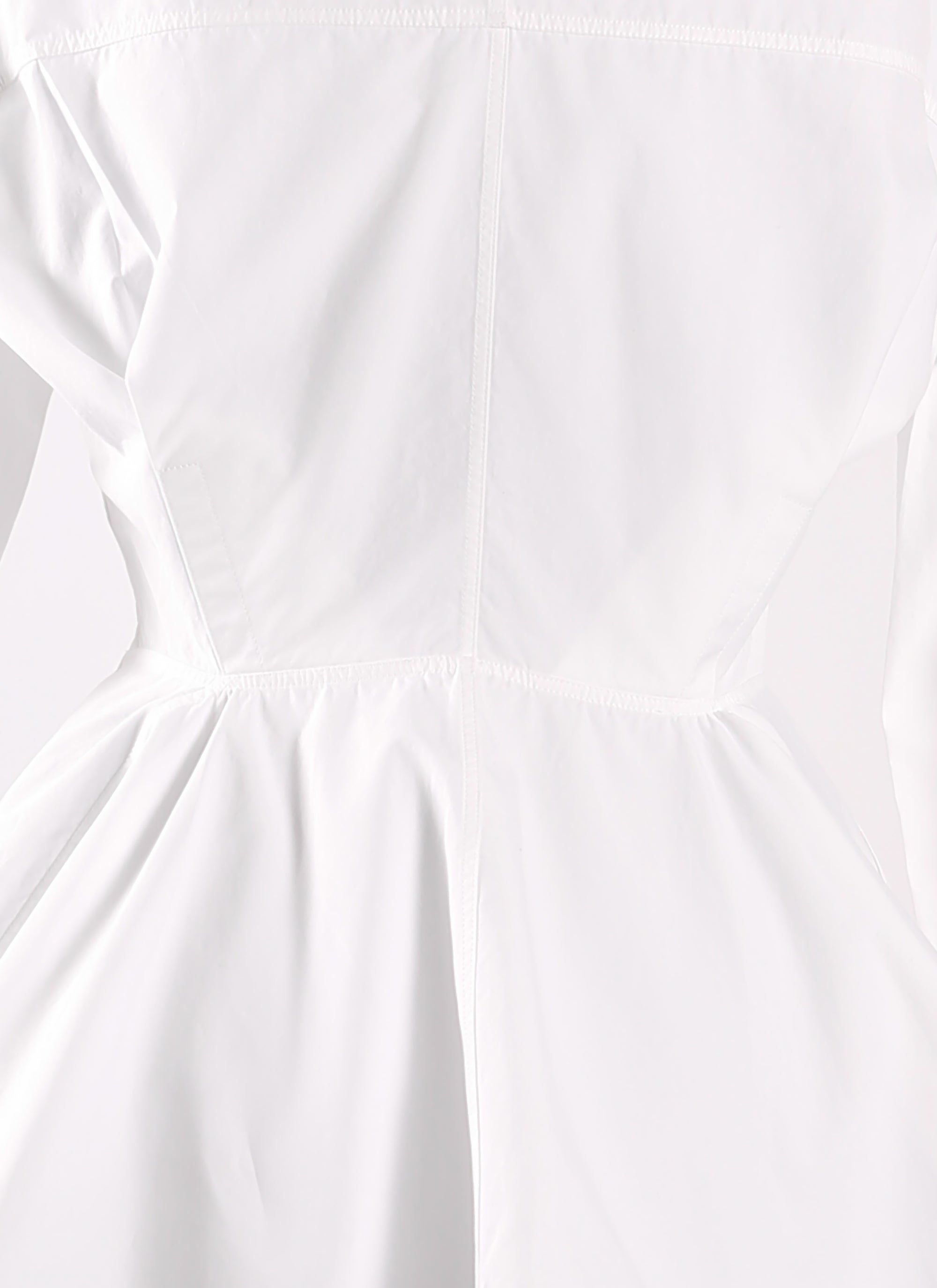 Chemise cintrée et plissée en popeline japonaise - Blanc