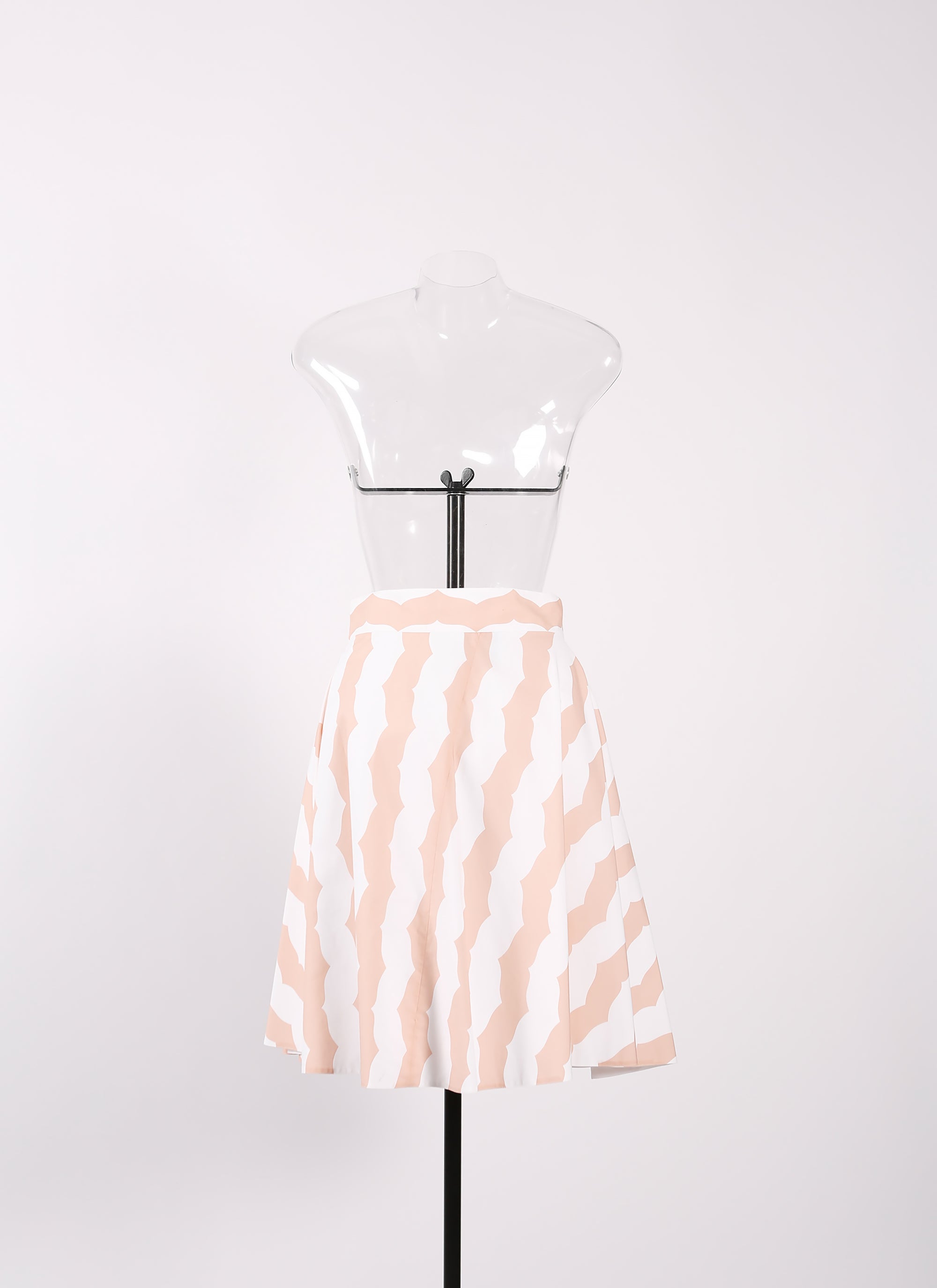Jupe regular à rayures - Blanc & Rose