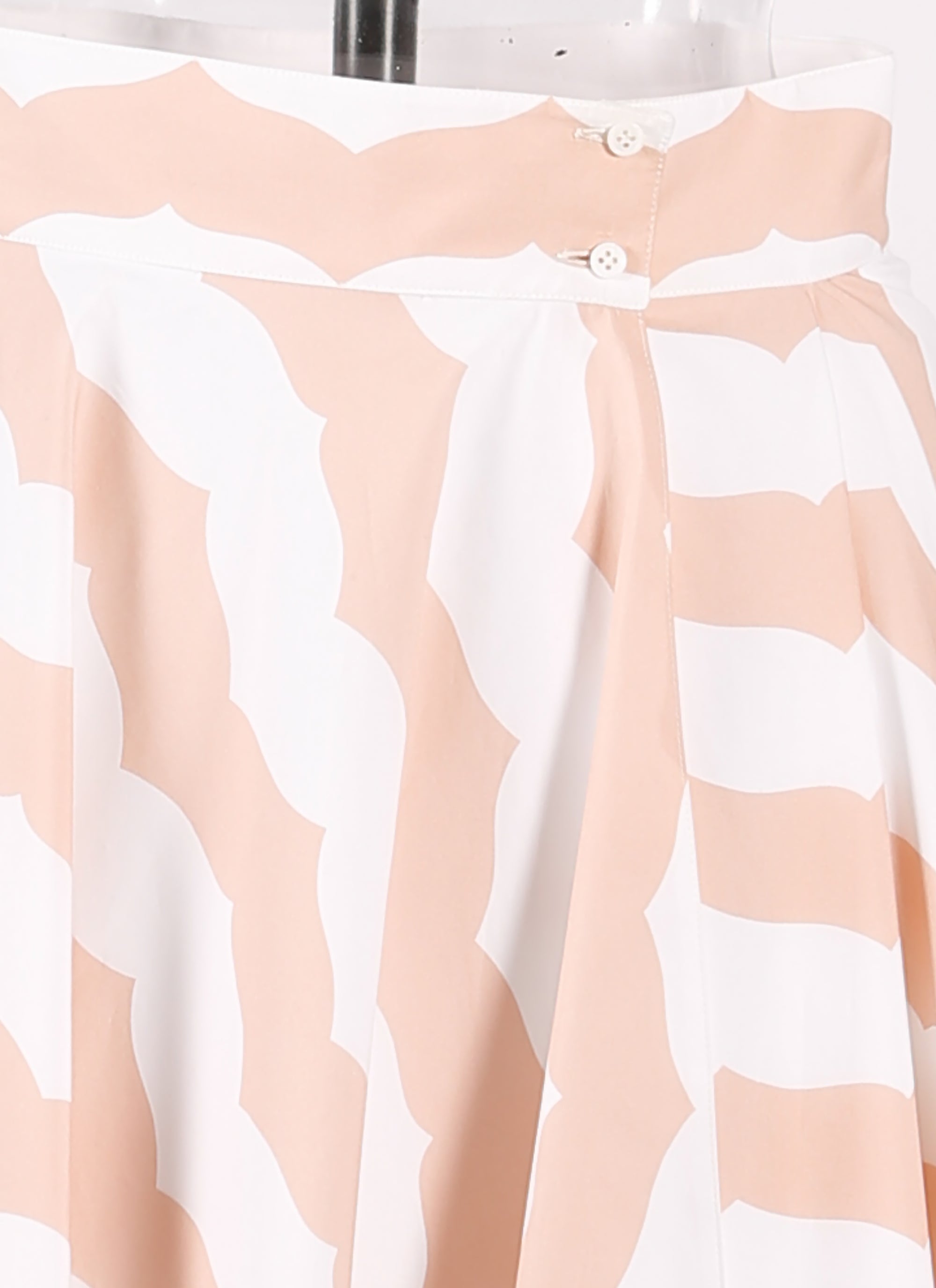 Jupe regular à rayures - Blanc & Rose