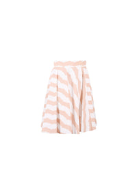 Jupe regular à rayures - Blanc & Rose