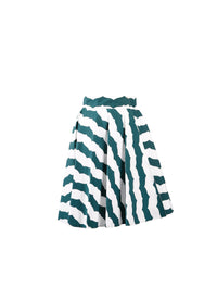 Jupe regular à rayures - Blanc & Vert