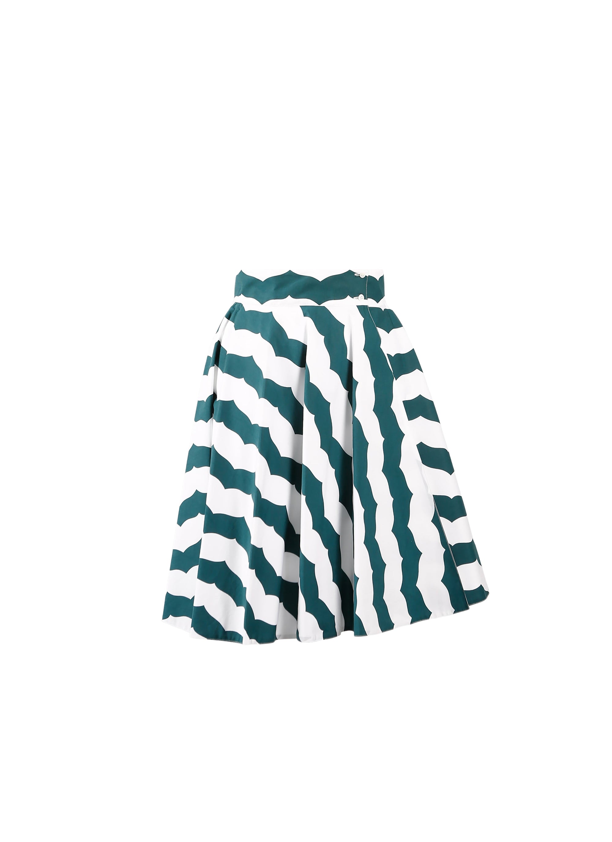 Jupe regular à rayures - Blanc & Vert