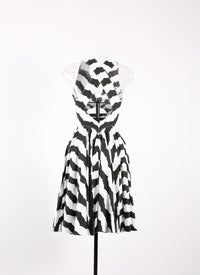Robe droite sans manches à rayures - Blanc & Noir