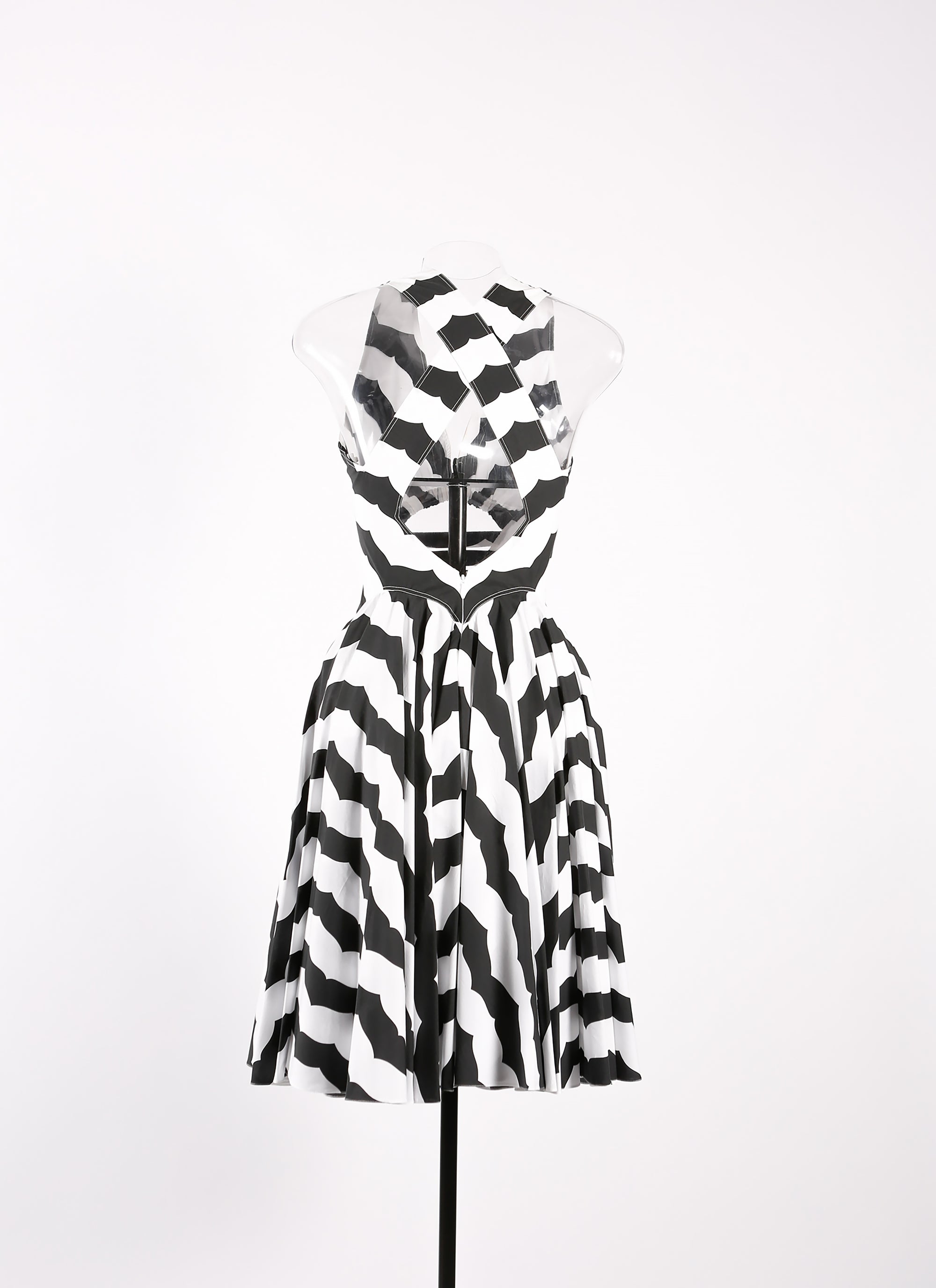Robe droite sans manches à rayures - Blanc & Noir