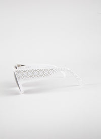 Oversize patterned sunglasses - White & Grey