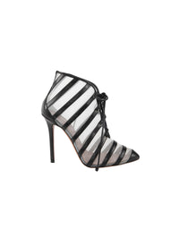 Striped boots - White & Black