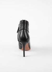 Openwork boots in leather - Black