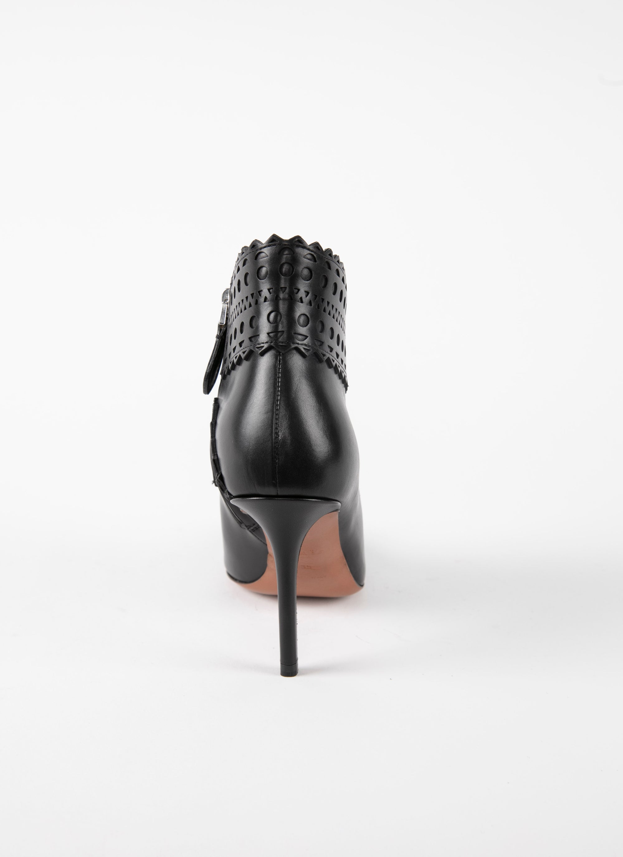 Openwork boots in leather - Black