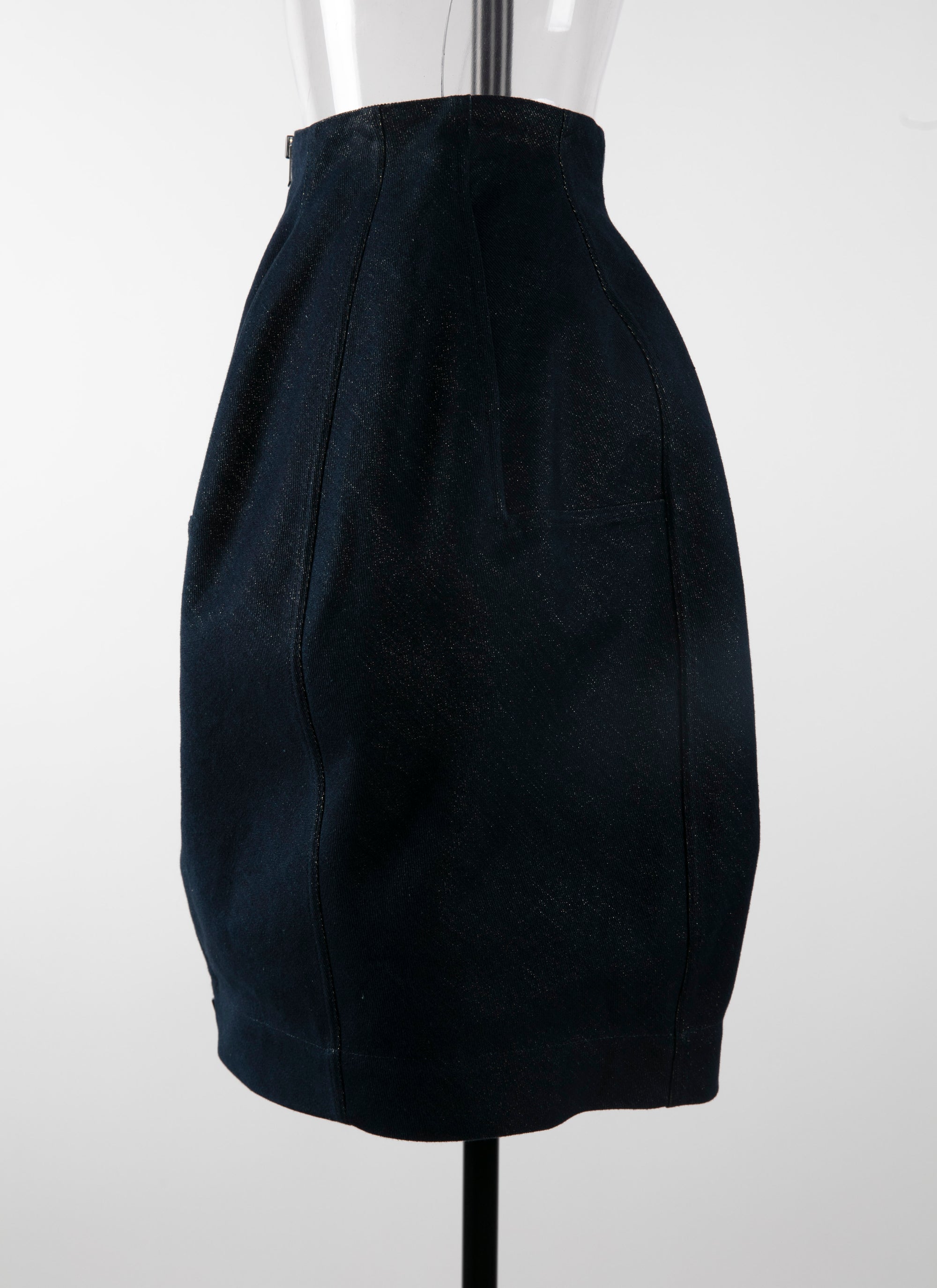 Short skirt in denim - Blue & Gold