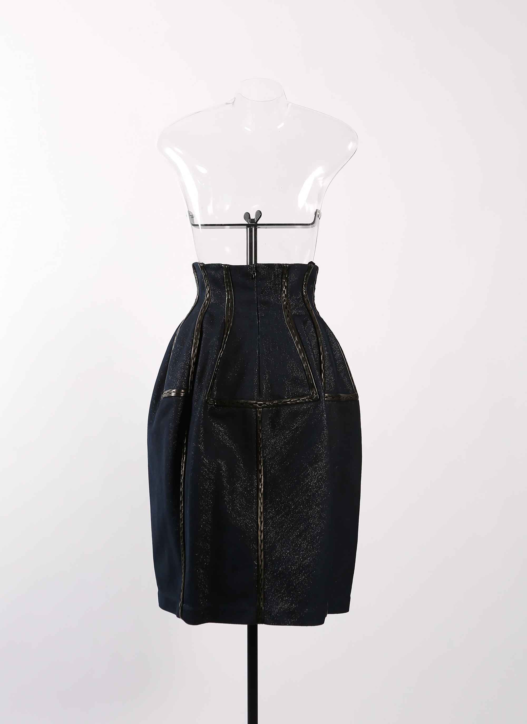 Waisted denim skirt - Blue & Silver